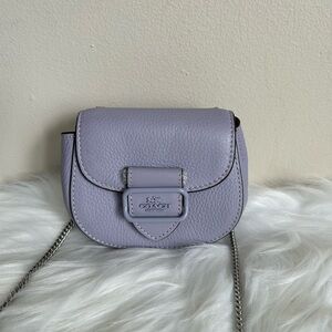 NWT Coach Morgan Card Case On A Chain Purple